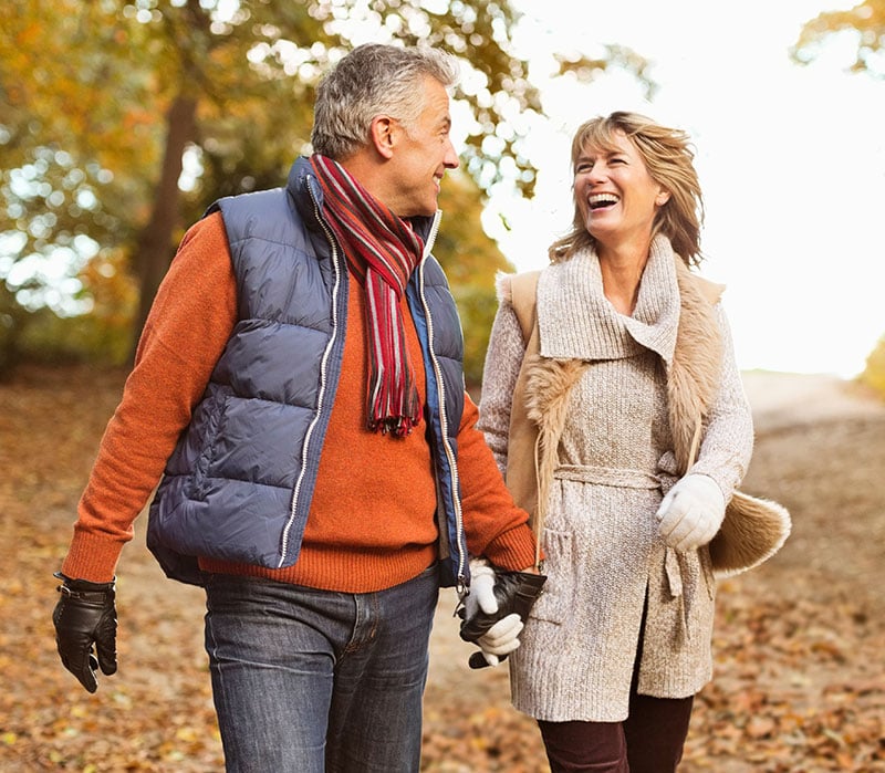 Couple walking in the park