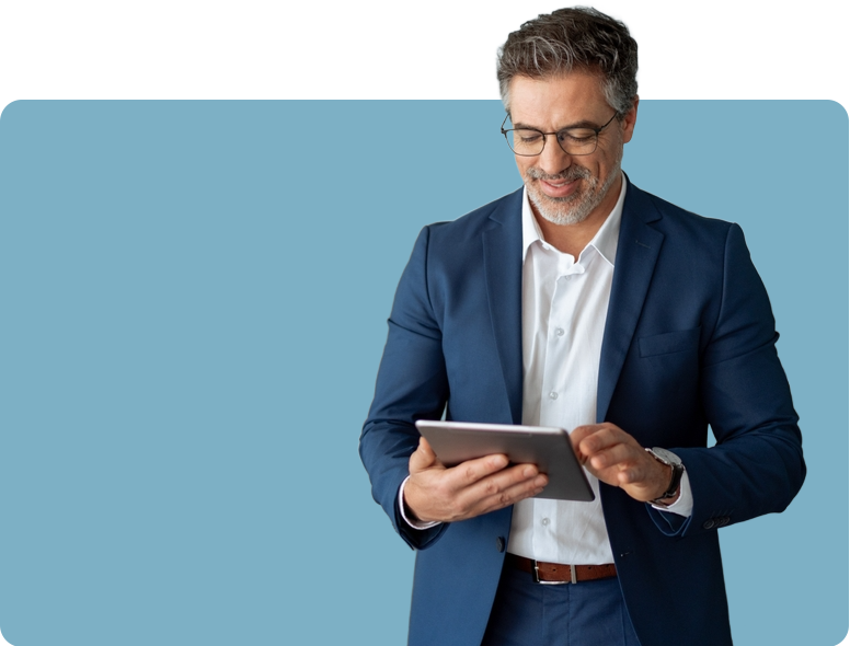 Man using iPad